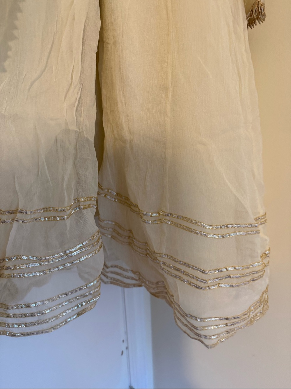 Hem Cream Embroidered Formal Girls Dress with Sheer Dupatta - Picture 14 of 14